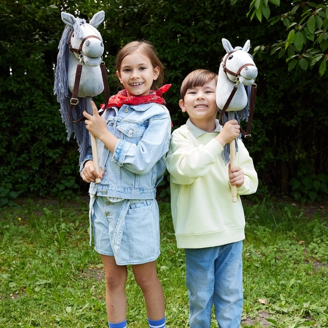 HOPPIHORSE stokpaard hobby horse formaat A4 grijs