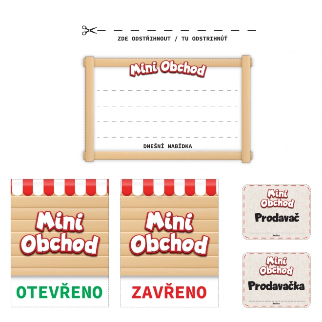 MINI WINKEL - Tsjechische kassa met leren winkelen - roze