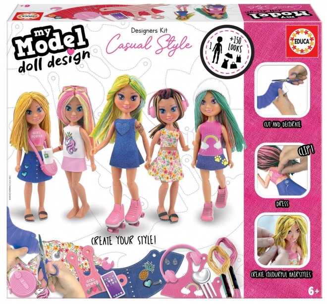 EDUCA Creatieve set Mijn Modelpop Ontwerp: Casual stijl