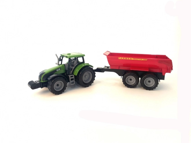 Tractor met aanhanger met vliegwiel aandrijving