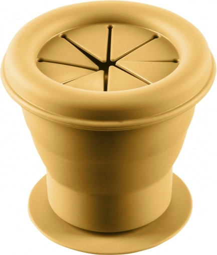 Siliconen snackkom met zuignap, mosterdgeel