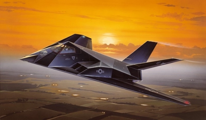 Kunststof modelvliegtuig F-117A Stealth om te lijmen