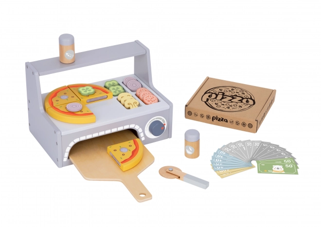 Tooky Toy houten pizza set met accessoires