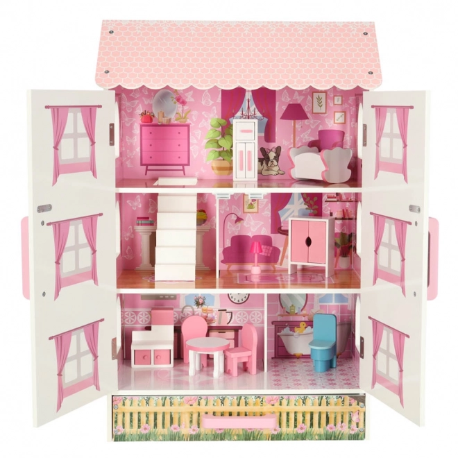 Houten poppenhuis Lulilo Papilio roze 80cm