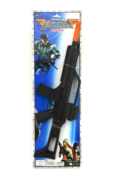 Pistool/Automatische geweer vonkend plastic 53cm op vliegwiel op kaart