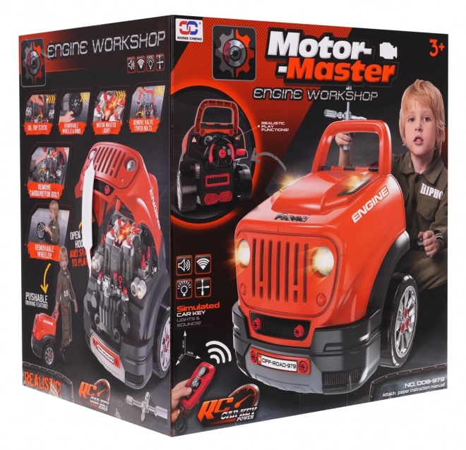 DIY Motor Meester - set voor kleine techniekers oranje