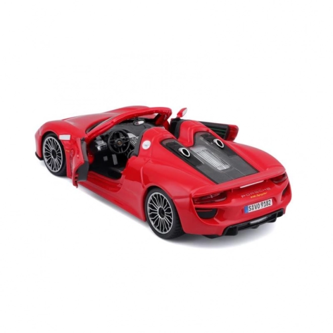 Metalen speelgoedauto Porsche 918 Spyder rood