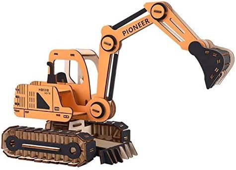 Woodcraft Houten 3D-puzzel Graafmachine oranje