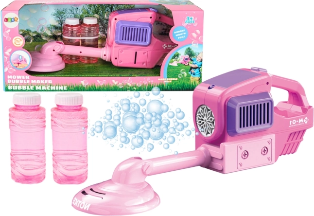 Roze bubbel-grasmaaier