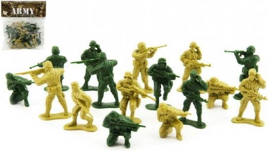 Set van plastic soldaatjes 100 g op kaart