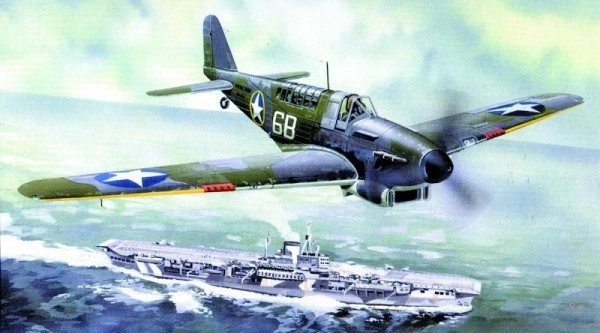 Model Fairey Fulmar MK.I/MK.II 17x19,6cm in doos 25x14,5x4,5cm