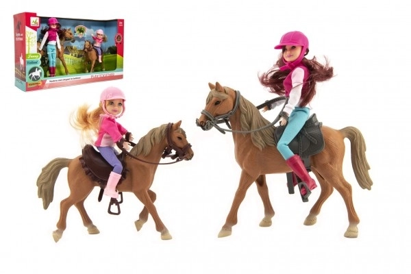 Paard 2st + pop Jockey 2st plastic in doos 44x26x12cm