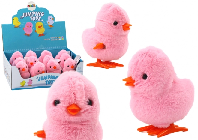 Schroevige pluchen speelgoed Springende Kip Ornament Roze