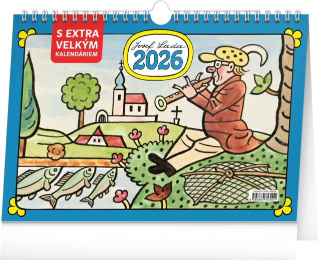 Bureaukalender Josef Lada met extra groot kalendarium 2026
