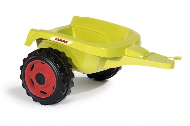 Tractor op trappers CLAAS Arion 400 met aanhangwagen groen