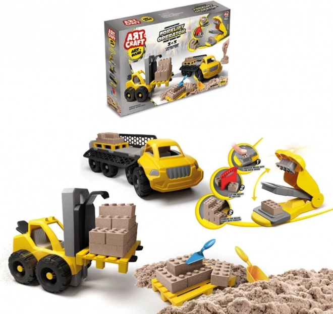 Leuk set met kinetisch zand ART CRAFT - Creëren, bouwen, uit elkaar halen