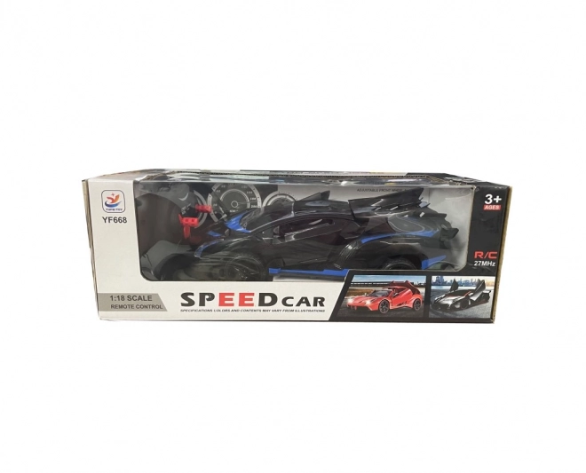 Sportieve RC auto rood-zwart op schaal 1:18