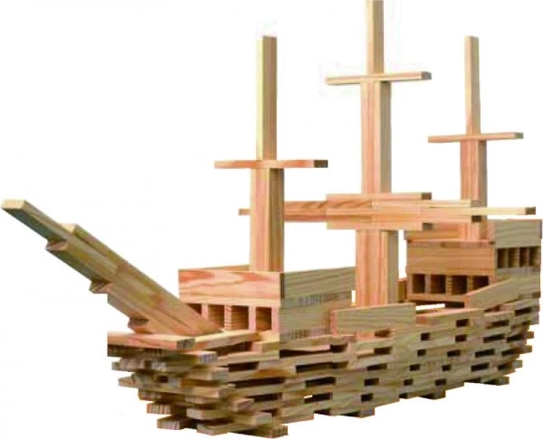 Houten bouwblokken voor kinderen - 250 stuks