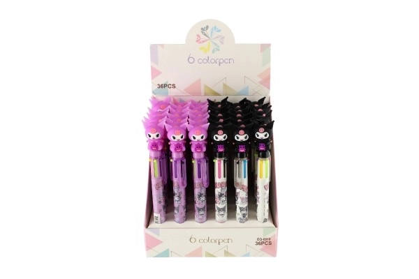 Pen met zes kleuren en figuurtje