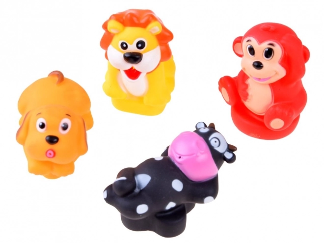 Rubberen diertjes op drijvende puzzels