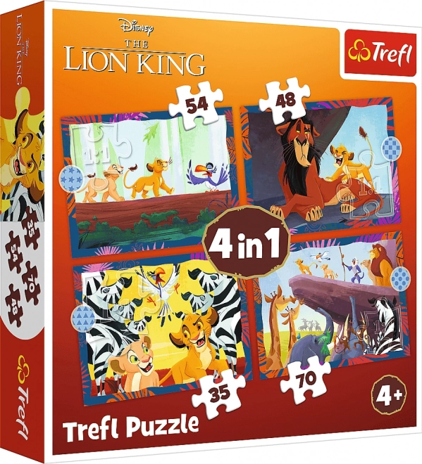 TREFL Puzzel Dappere Leeuwenkoning 4-in-1 (35,48,54,70 stukjes)