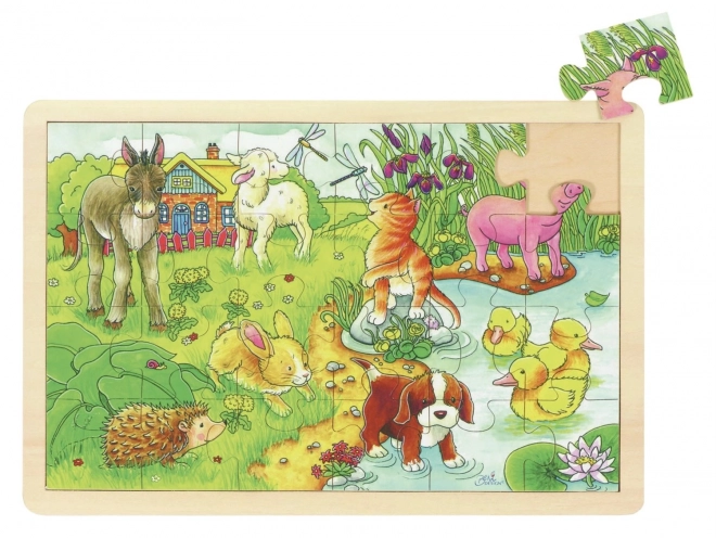 Houten puzzel Boerderijdieren 24 stukjes