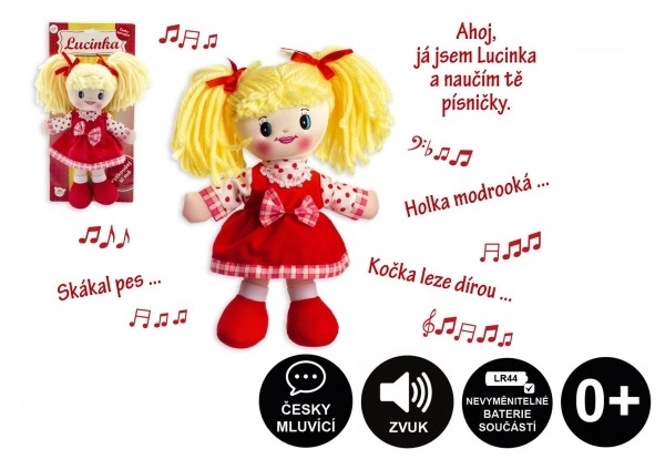 Tsjechische zingende stoffen pop Lucinka - 30 cm