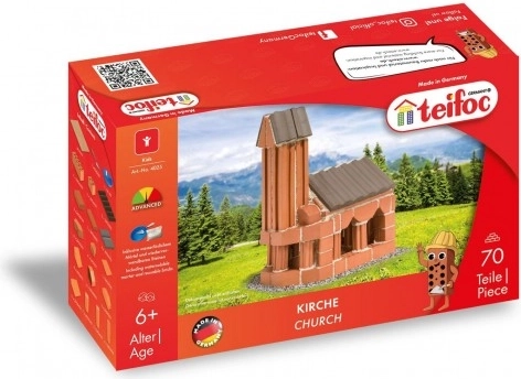 Bouwset Teifoc Kerk voor kinderen vanaf 6 jaar, 70 stuks