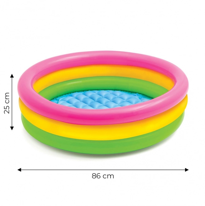 Opblaasbare bodem zwembad geest 86x25cm 3 kamers in doos