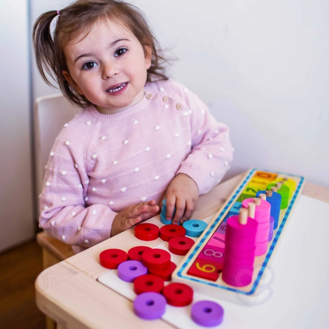 Woopie Green Montessori houten tel- en kleurpuzzel, 56 stuks