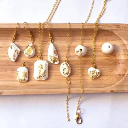 Sycomore creatieve set voor sieraden van cement en bladgoud