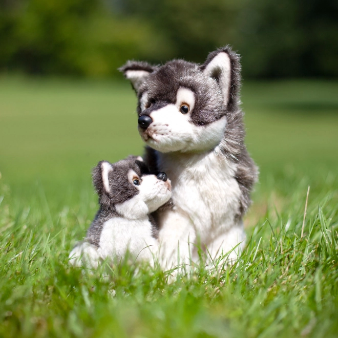 Rappa Pluche wolf met pup 27cm ECO-VRIENDELIJK