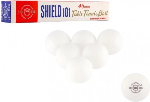 Naadloze tafeltennisballen Shield 40 mm, 6 stuks – Wit