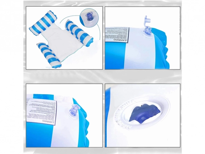 Comfortabel opblaasbaar ligbed voor in het water met hoofdsteun en armleuning