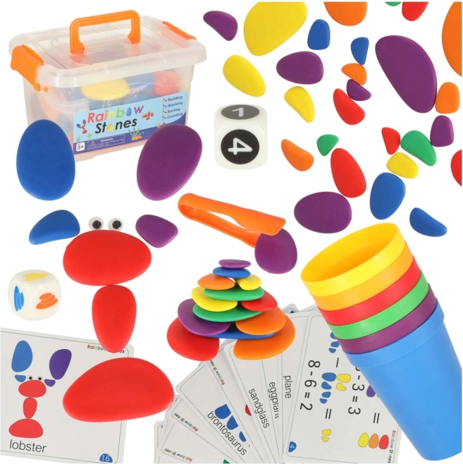 Creatieve gekleurde stenen Montessori set 65 stuks