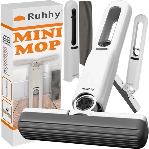 Compacte mini mop met vervangende reinigingskoppen