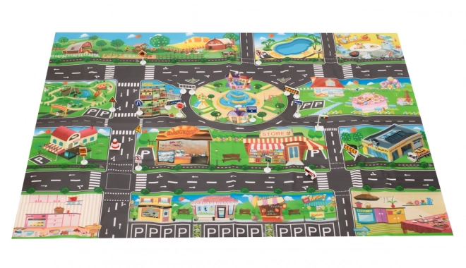 Speelthermomat voor kinderen 130x100 cm - straat
