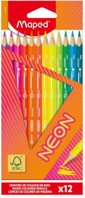 Gekleurde potloden Maped Neon 12 stuks