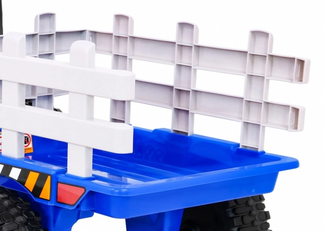 Kindertractor met aanhanger blauw