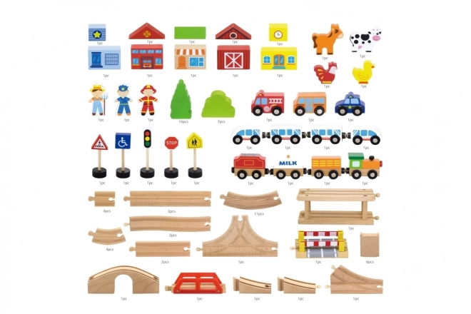 Viga Houten Treinbaan 90 stuks