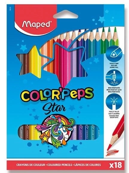 MAPED Driehoekige Kleurpotloden Color'Peps 18 stuks