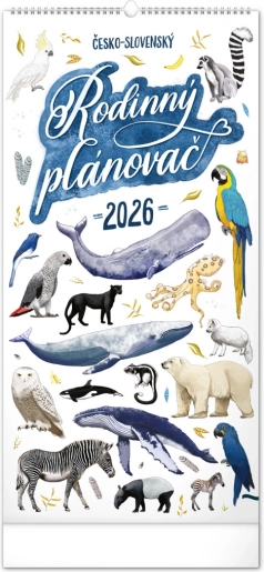 Muurkalender Gezinsplanner 2026 met illustraties van Animalium