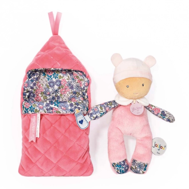 Doudou Jolijou Miminko in aankleed hoes 20 cm – roze