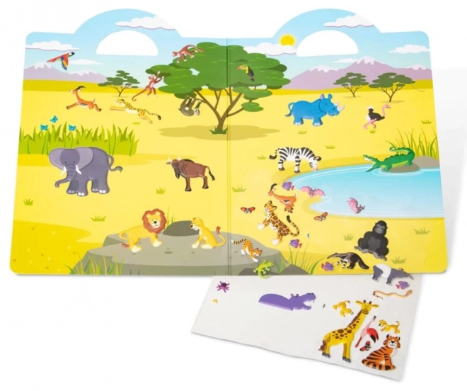 Herbruikbare reliëfstickers - Safari