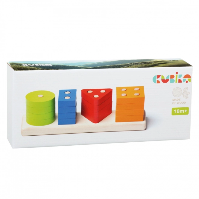CUBIKA 15337 Sorteren van vormen V - houten puzzel 17 stukken