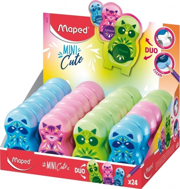 MAPED puntenslijper met gum loopy mini cute, kleurenmix