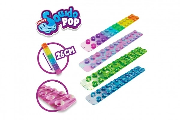 Squido pop/zuignappen antistresse siliconen 26cm mix kleuren