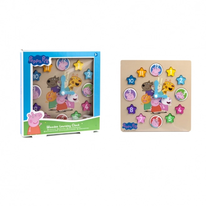 Houten educatieve klok Peppa Big