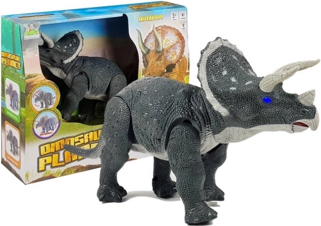Grote Grijze Triceratops Dino op Batterijen