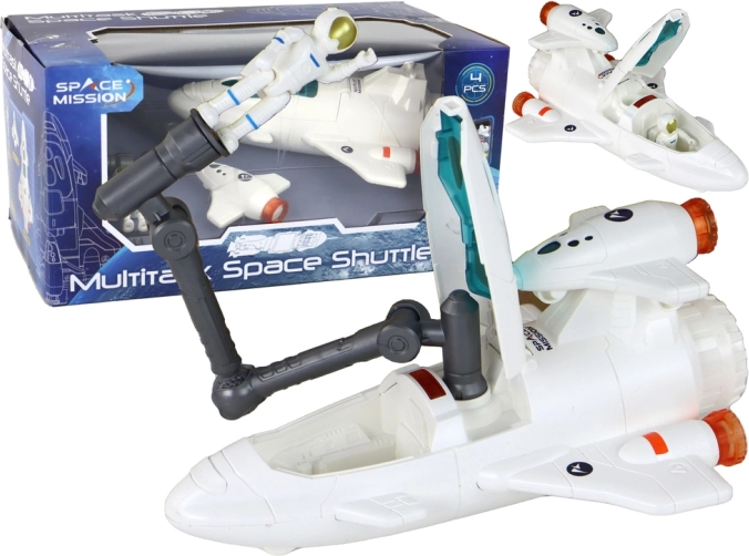 Kosmische missie – raket, astronaut en drone, 4-delig set met licht en geluid